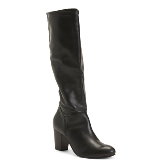 OROSCURO Black Made In Italy Leather Heeled High Shaft Boots - Picture 1 of 2